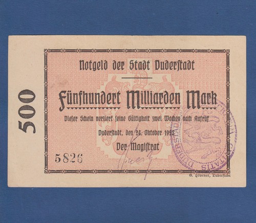 Duderstadt 500 milliarden mark - duderstadt,