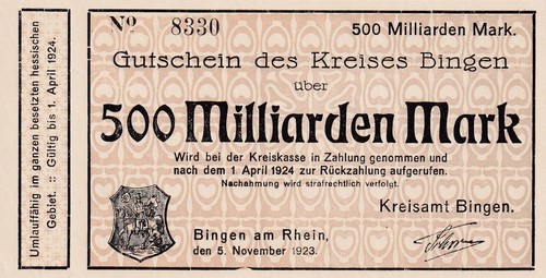 Bingen kreis 500 - -,