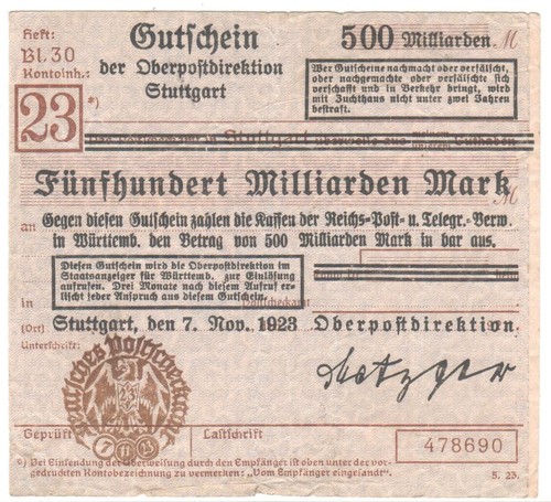 Stuttgart 500 milliarden mark - stuttgart,