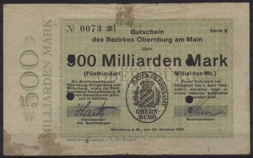 18332 notgeld obernburg - notgeld,