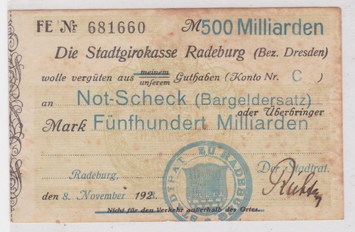 500 milliarden mark banknote - 500,