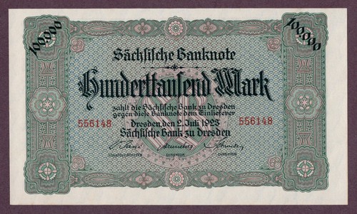 Sächsische bank 100000 mark - bank,