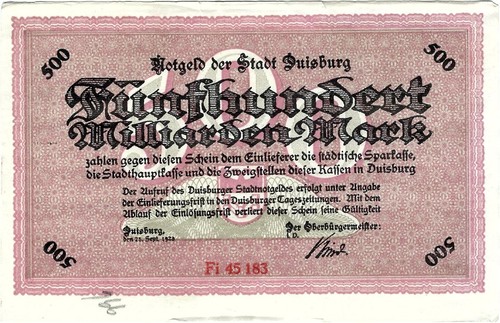 Banknote notgeld 500 - banknote,